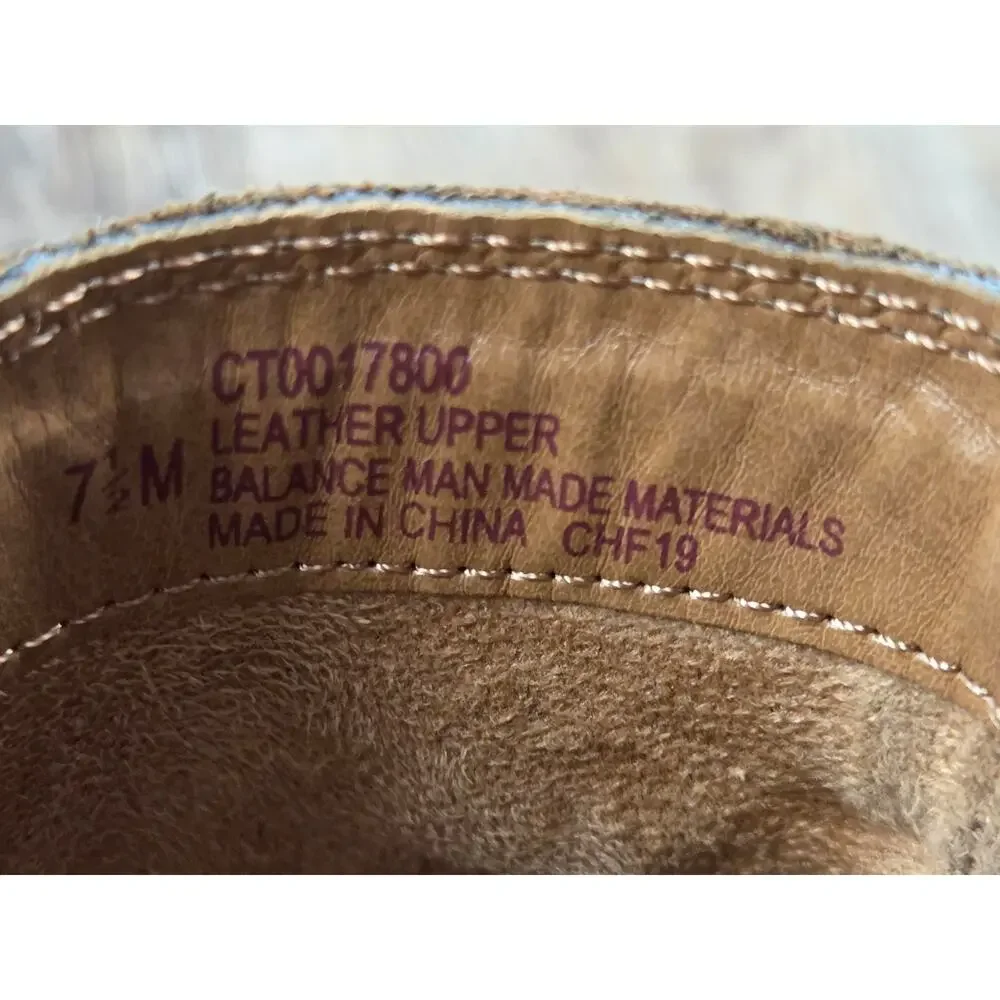 Comfortiva Align Bootie Zip Leather Weather Proof Ankle Boots Size 7.5M Brown